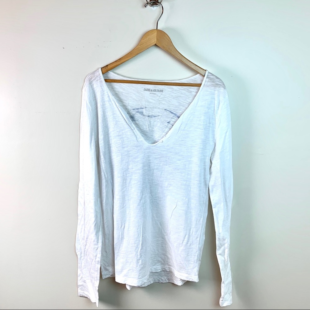 Zadig & Voltaire White Skull Long Sleeved Shirt